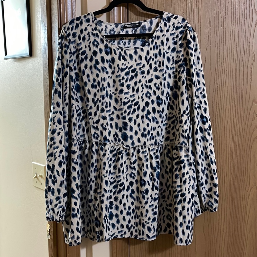 100% polyester leopard print baby tunic blouse